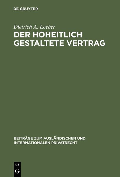 Produktbild: Der hoheitlich gestaltete Vertrag