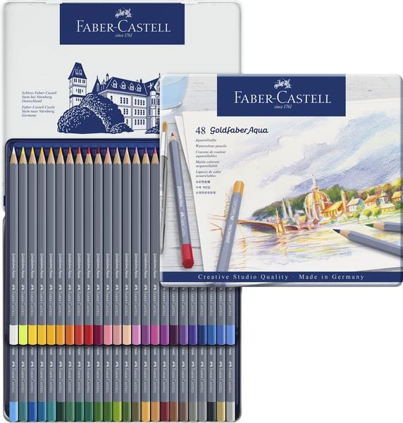 Produktbild: Faber-Castell Aquarellstifte Goldfaber Aqua, 48er Set Metalletui
