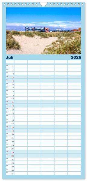 Produktbild: Familienplaner 2026 - Norden-Norddeich. Maritime Orte mit Flair mit 5 Spalten (Wandkalender, 21 x 45 cm) CALVENDO