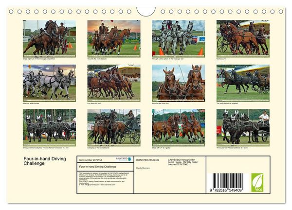 Produktbild: Four-in-hand Driving Challenge (Wall Calendar 2026 DIN A4 landscape), CALVENDO 12 Month Wall Calendar