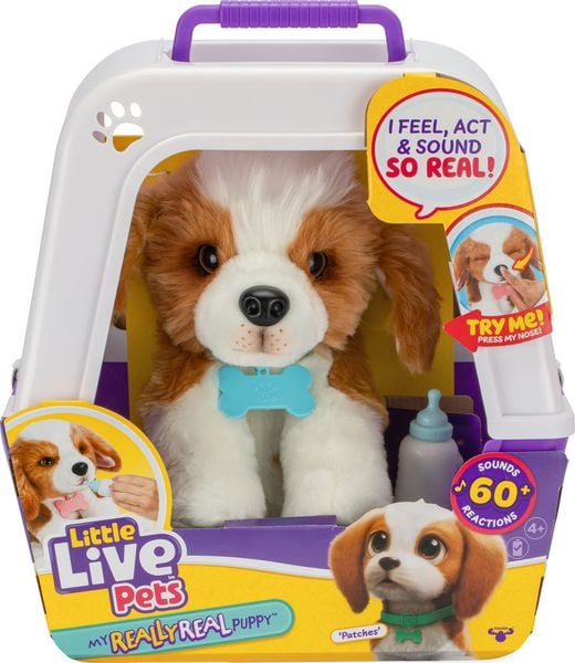 Produktbild: Moose Toys 300217 - Little Live Pets, My Really Real Puppy-Patches, Mein wirklich echter Welpe-Patches, 60+ Ger&auml;usche/Reaktionen und Zubeh&ouml;r, 1 von 72 Variationen