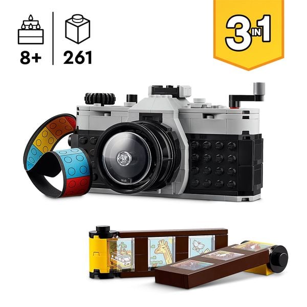 LEGO Creator 3in1 31147 Retro Kamera Spielzeug mit 3 Modellen, Deko