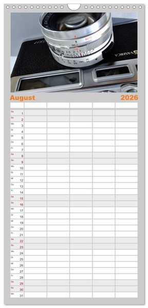 Produktbild: Familienplaner 2026 - Mein Kamerakalender mit 5 Spalten (Wandkalender, 21 x 45 cm) CALVENDO