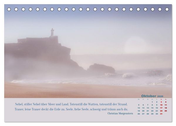 Produktbild: Nebelfarben. Ein poetischer Spaziergang (Tischkalender 2026 DIN A5 quer), CALVENDO Monatskalender