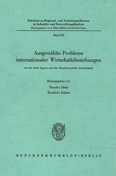 Produktbild: Ausgew&auml;hlte Probleme internationaler Wirtschaftsbeziehungen
