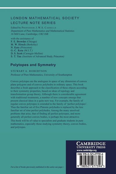 Produktbild: Polytopes and Symmetry
