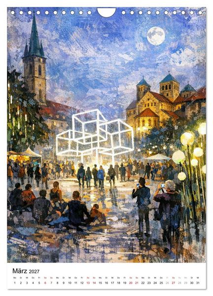 Produktbild: Hildesheim, ein Moment in dem die Stadt zu leuchten beginnt. (Wandkalender 2027 DIN A4 hoch), CALVENDO Monatskalender