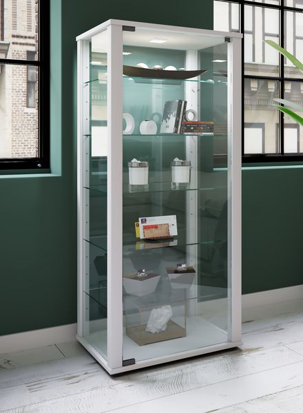 Produktbild: Holz Glas Stand Vitrine Sammelvitrine Kavisa L