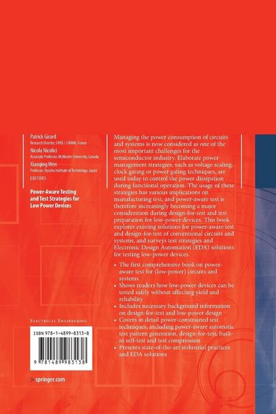 Produktbild: Power-Aware Testing and Test Strategies for Low Power Devices