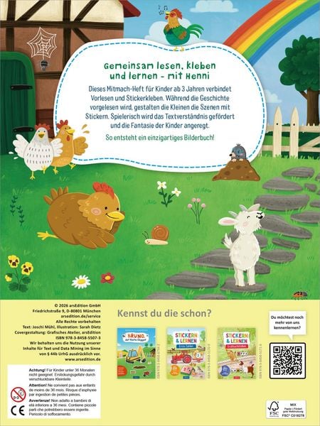 Produktbild: Mitmach-Stickerbuch &ndash; Henni, die kleine Henne