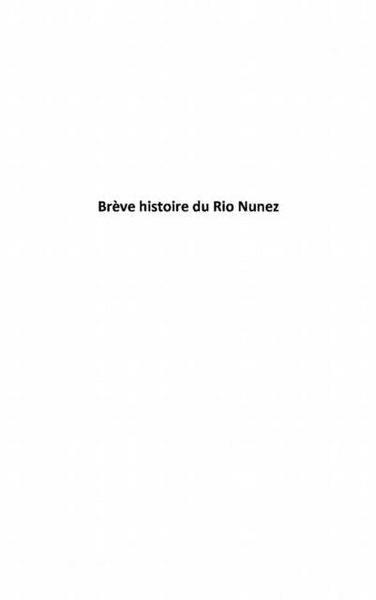 Produktbild: Breve histoire du Rio Nnunez - Republique de Guinee