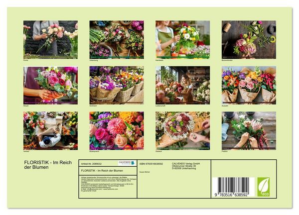 Produktbild: FLORISTIK - Im Reich der Blumen (Wandkalender 2026 DIN A4 quer), CALVENDO Monatskalender