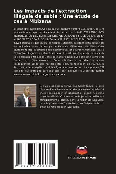 Produktbild: Les impacts de l'extraction ill&eacute;gale de sable : Une &eacute;tude de cas &agrave; Mbizana