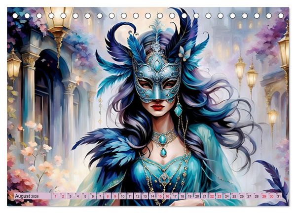 Produktbild: Maskerade Deluxe (Tischkalender 2026 DIN A5 quer), CALVENDO Monatskalender