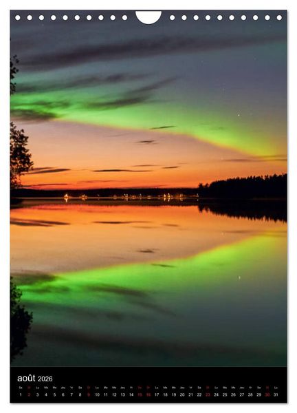 Produktbild: Aurora Borealis en Scandinavie (Calendrier mural 2026 DIN A4 horizontal), CALVENDO calendrier mensuel