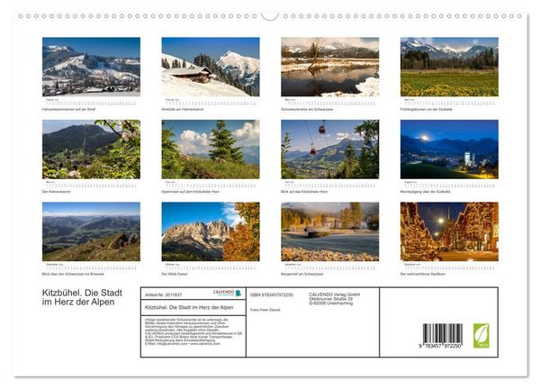 Produktbild: Kitzb&uuml;hel. Die Stadt im Herz der Alpen (hochwertiger Premium Wandkalender 2026 DIN A2 quer), Kunstdruck in Hochglanz