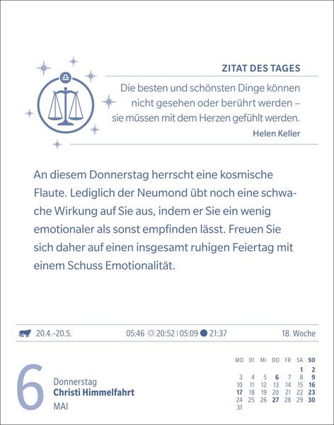 Produktbild: Waage Sternzeichenkalender 2027 - Tagesabrei&szlig;kalender - Ihr Horoskop f&uuml;r jeden Tag