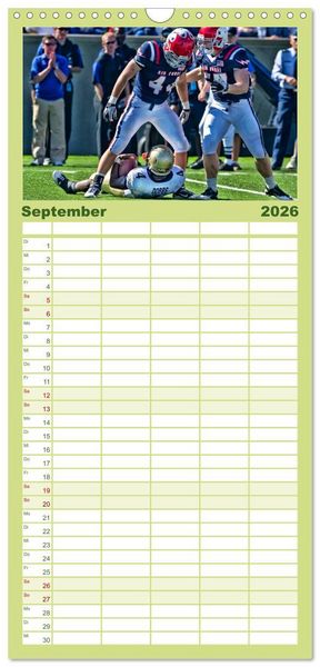 Produktbild: Familienplaner 2026 - American Football - athletisch und riskant mit 5 Spalten (Wandkalender, 21 x 45 cm) CALVENDO