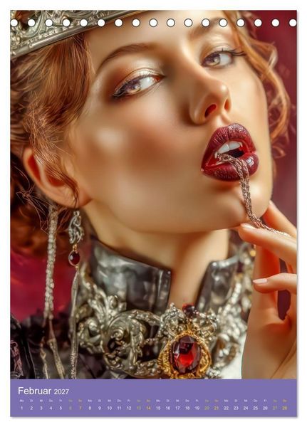 Produktbild: Sinnliche Vampirfrauen - Gef&auml;hrlich verf&uuml;hrerisch (Tischkalender 2027 DIN A5 hoch), CALVENDO Monatskalender