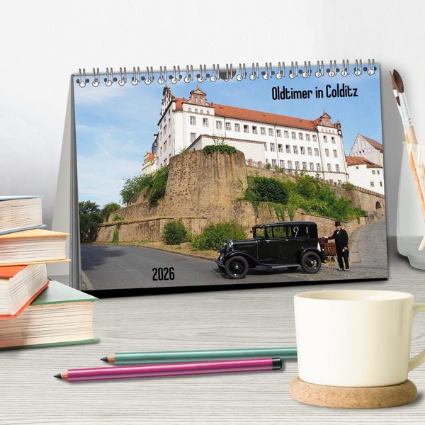 Produktbild: Oldtimer in Colditz (Tischkalender 2026 DIN A5 quer), CALVENDO Monatskalender