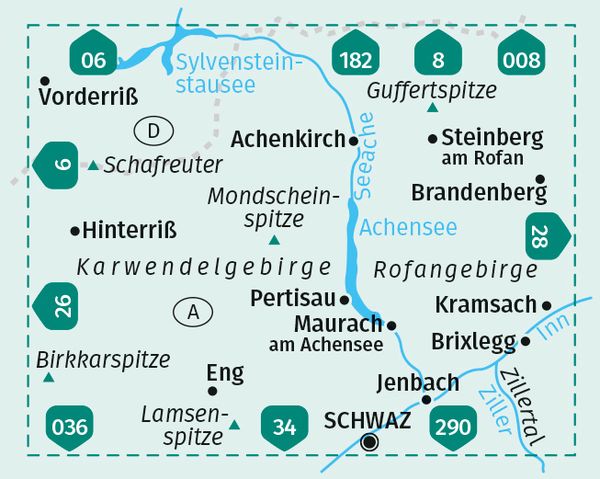 KOMPASS Wanderkarte 027 Achensee 1:35.000