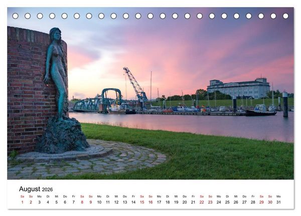 Produktbild: Wilhelmshaven und Umland - Idyllische Motive von H&auml;fen, Meer und Landschaft (Tischkalender 2026 DIN A5 quer), CALVENDO Monatskalender
