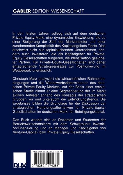 Produktbild: Wettbewerbsentwicklung im deutschen Private-Equity-Markt