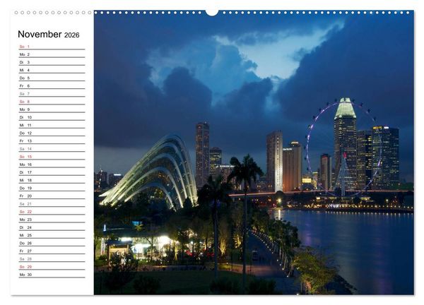 Produktbild: Singapur - Die Farben der Nacht (Wandkalender 2026 DIN A2 quer), CALVENDO Monatskalender