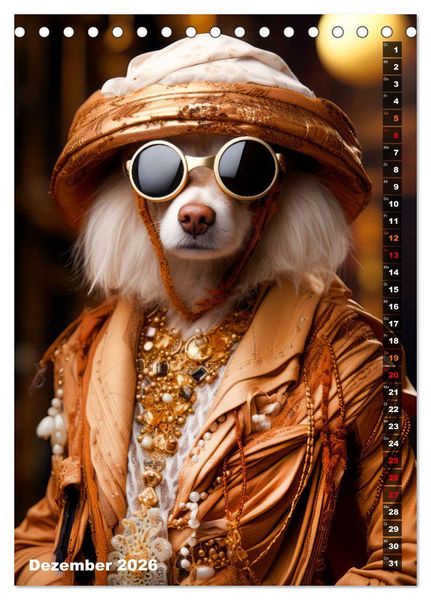 Produktbild: Stylische Hunde (Tischkalender 2026 DIN A5 hoch), CALVENDO Monatskalender