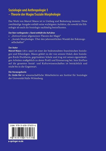 Produktbild: Soziologie und Anthropologie 1 – Theorie der Magie / Soziale Morphologie