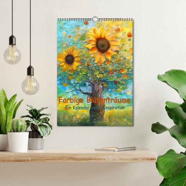 Produktbild: Farbige Bl&uuml;tentr&auml;ume - Ein Kalender voller Inspiration (Wandkalender 2026 DIN A3 hoch), CALVENDO Monatskalender