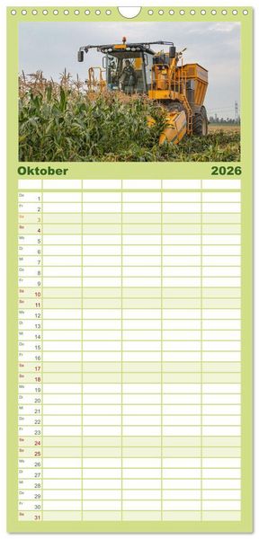 Produktbild: Familienplaner 2026 - Landtechnik im Einsatz mit 5 Spalten (Wandkalender, 21 x 45 cm) CALVENDO