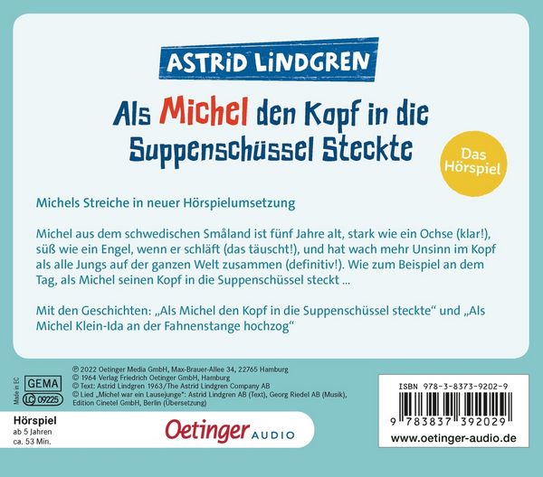 Produktbild: Als Michel den Kopf in die Suppensch&uuml;ssel steckte. Das H&ouml;rspiel