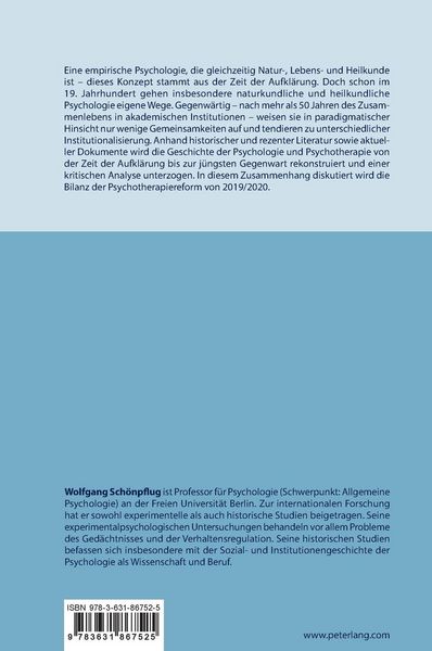 Kurze Geschichte der Psychologie und Psychotherapie (1783–2020)