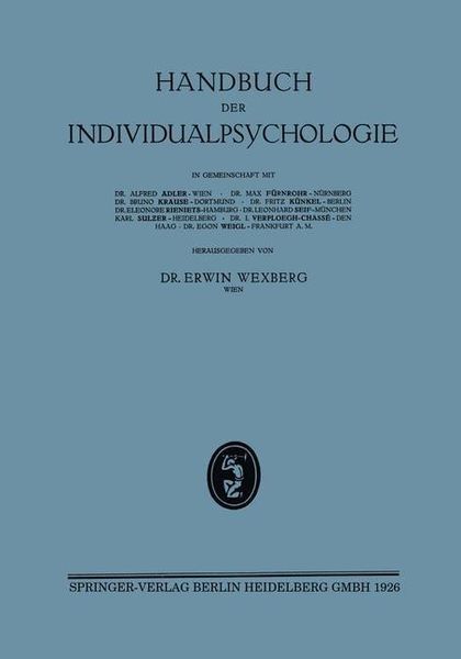 Produktbild: Handbuch der Individualpsychologie