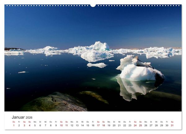 Produktbild: Gr&ouml;nland Bizarre Eiswelt um Ilulissat (hochwertiger Premium Wandkalender 2026 DIN A2 quer), Kunstdruck in Hochglanz