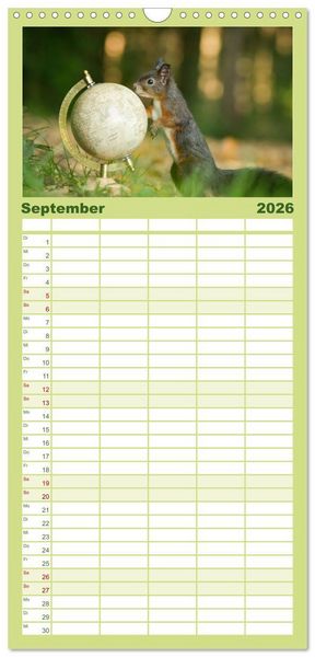 Produktbild: Familienplaner 2026 - Geheimes Waldleben mit 5 Spalten (Wandkalender, 21 x 45 cm) CALVENDO