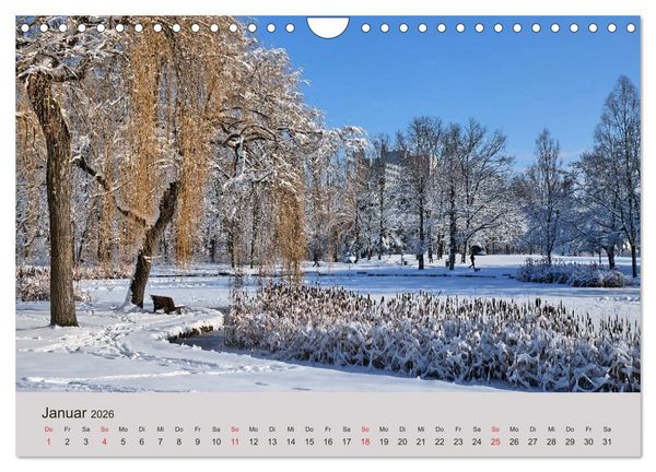 Produktbild: Stressfreie Zone! Parks und gr&uuml;ne Oasen in Augsburg (Wandkalender 2026 DIN A4 quer), CALVENDO Monatskalender