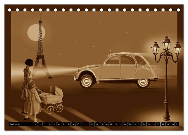 Produktbild: Nostalgie in Sepia (Tischkalender 2026 DIN A5 quer), CALVENDO Monatskalender