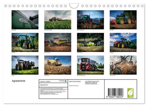 Produktbild: Agrartechnik (Wandkalender 2026 DIN A4 quer), CALVENDO Monatskalender