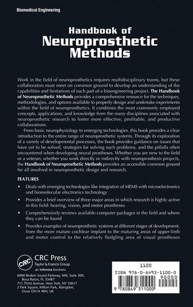 Produktbild: Handbook of Neuroprosthetic Methods