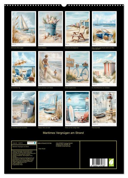 Produktbild: Maritimes Vergn&uuml;gen am Strand (hochwertiger Premium Wandkalender 2026 DIN A2 hoch), Kunstdruck in Hochglanz
