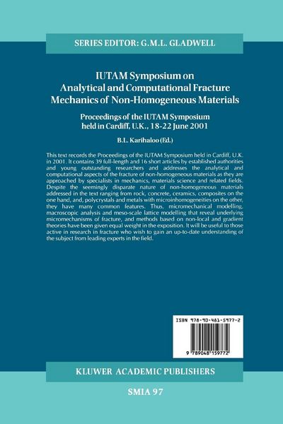 Produktbild: IUTAM Symposium on Analytical and Computational Fracture Mechanics of Non-Homogeneous Materials