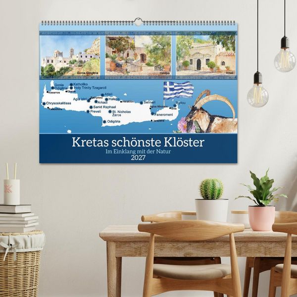 Produktbild: Kretas sch&ouml;nste Kl&ouml;ster (Wandkalender 2027 DIN A2 quer), CALVENDO Monatskalender