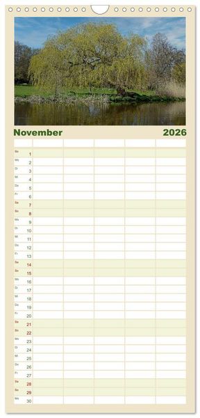Produktbild: Familienplaner 2026 - Alsteransichten in Hamburg mit 5 Spalten (Wandkalender, 21 x 45 cm) CALVENDO