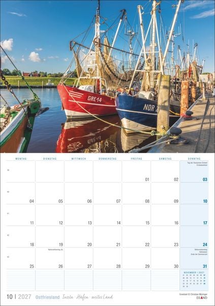Produktbild: Ostfriesland Kalender 2027 - Inseln &middot; H&auml;fen &middot; weites Land