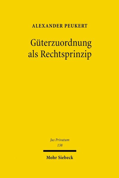 Produktbild: G&uuml;terzuordnung als Rechtsprinzip