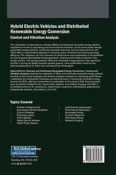Produktbild: Hybrid Electric Vehicles and Distributed Renewable Energy Conversion