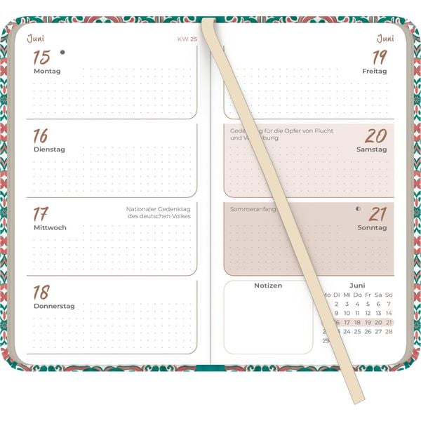 Produktbild: Lady Journal Slim Oriental 2026 - Taschen-Kalender 9x15,6 cm - Weekly - 128 Seiten - Notiz-Buch - mit Info- und Adressteil - Alpha Edition