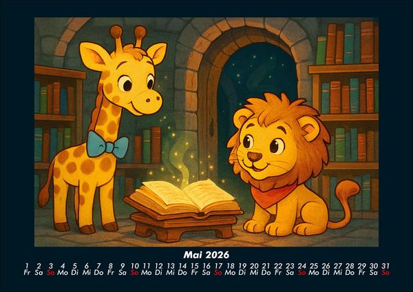 Produktbild: Nala & Buschi in m&auml;rchenhaften Welten 2026 Fotokalender DIN A4